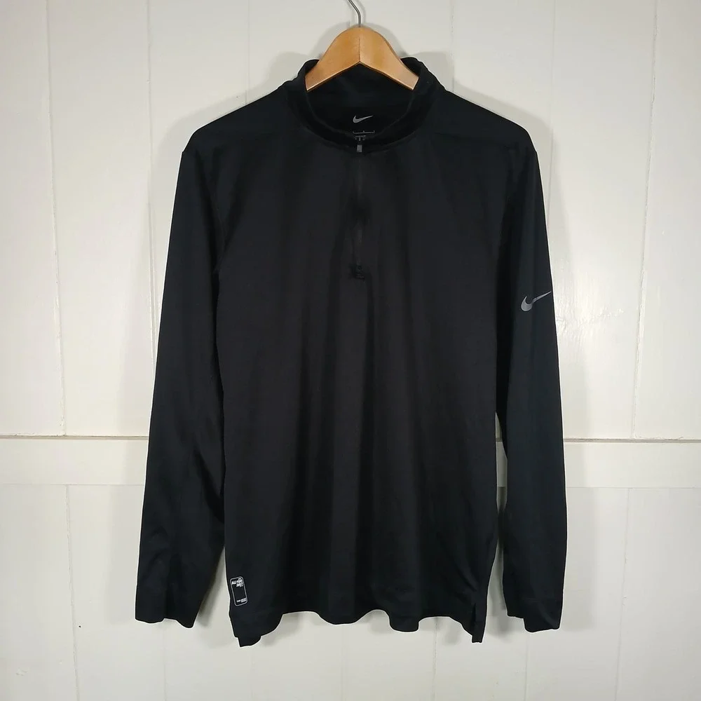 Nike The Heist 1/4 Zip Pullover Mens Large Black BV6044-010 Graphic Activewear